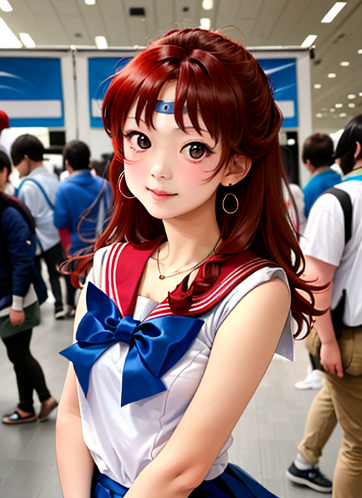 158843-3811455675-koshigaya_natsumi, 1 girl, highres, high quality, high detail, (wearing sailor moon cosplay), at an anime convention, detailed b.png